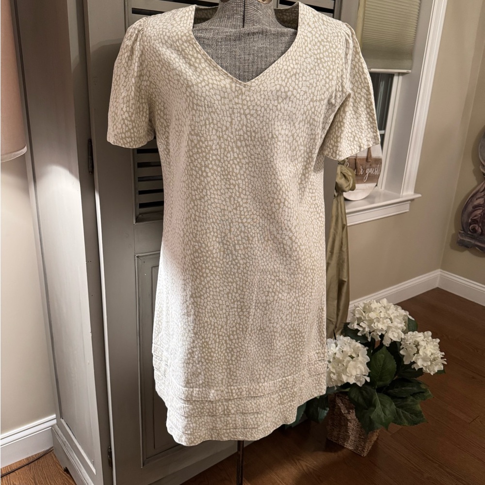 Nicole Miller Cream/Taupe patterned  Dress - Picture 3 of 9